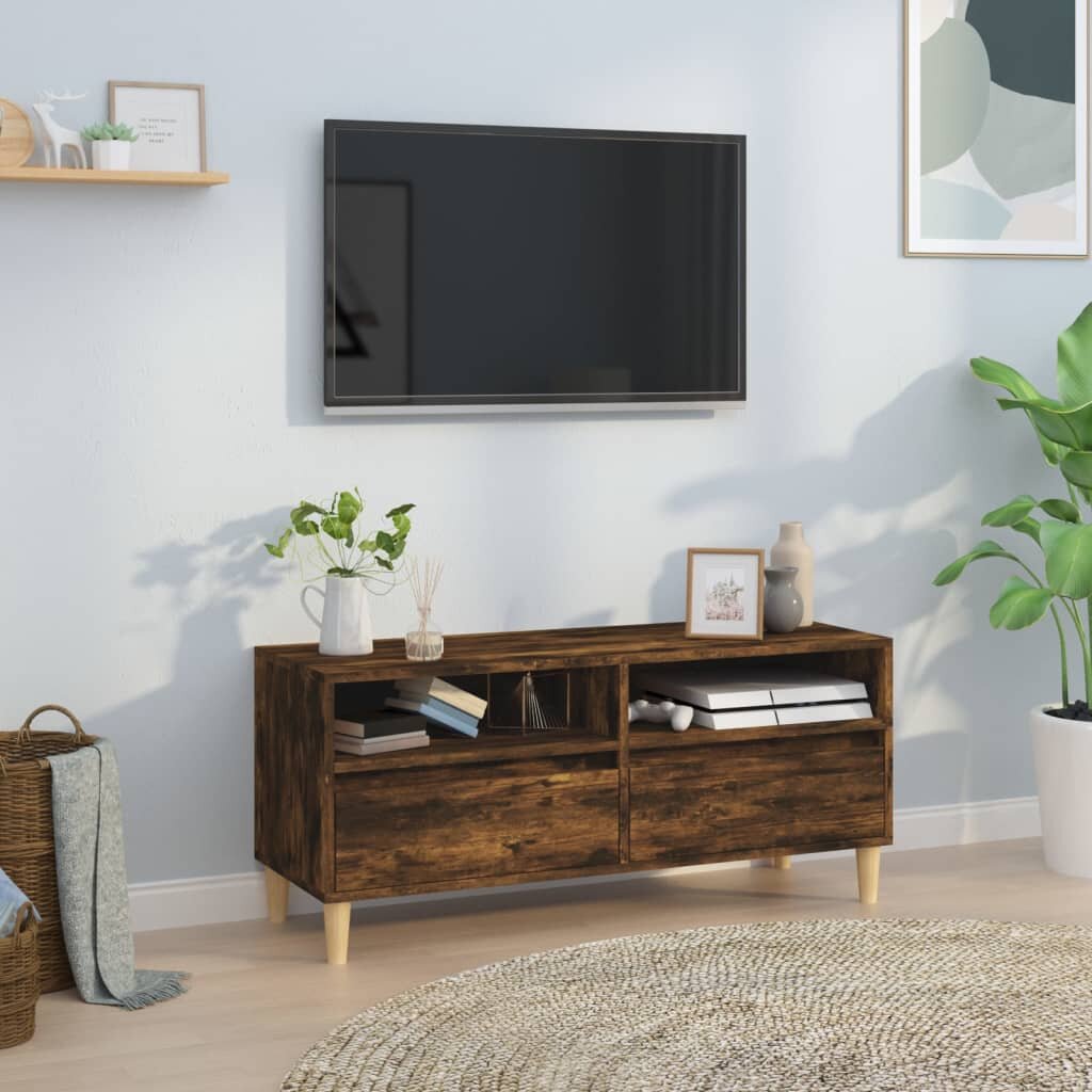 vidaXL ТB шкаф опушен дъб 100x345x445 см инженерно дърво