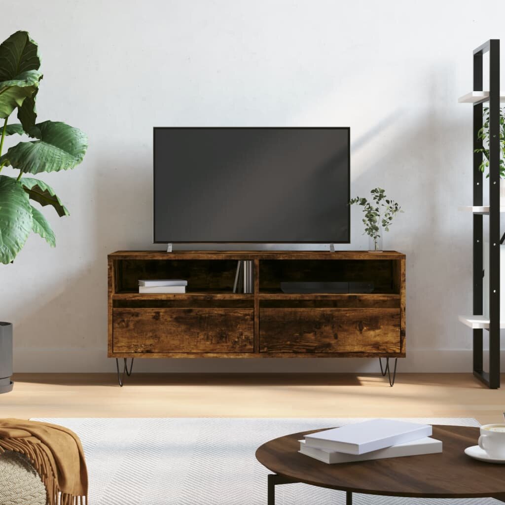 vidaXL ТB шкаф опушен дъб 100x345x445 см инженерно дърво