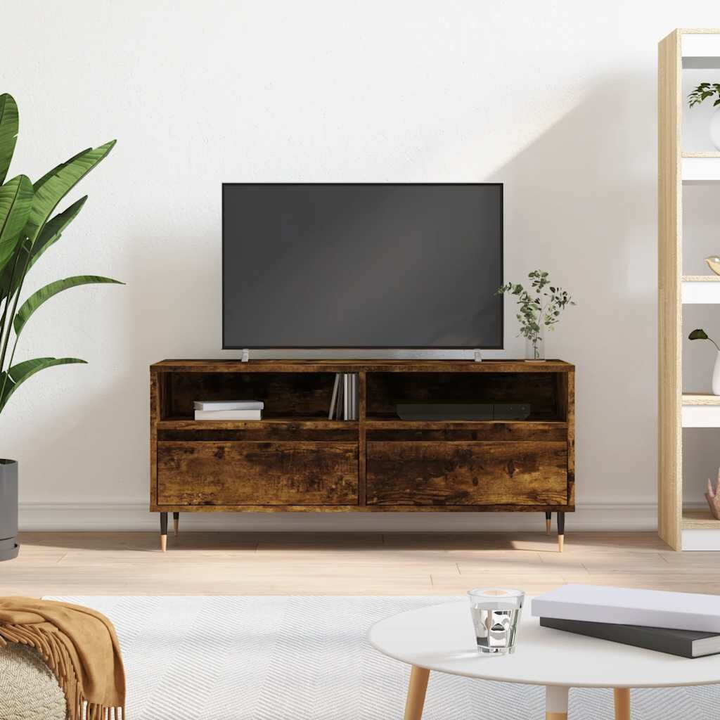 vidaXL ТB шкаф опушен дъб 100x345x445 см инженерно дърво
