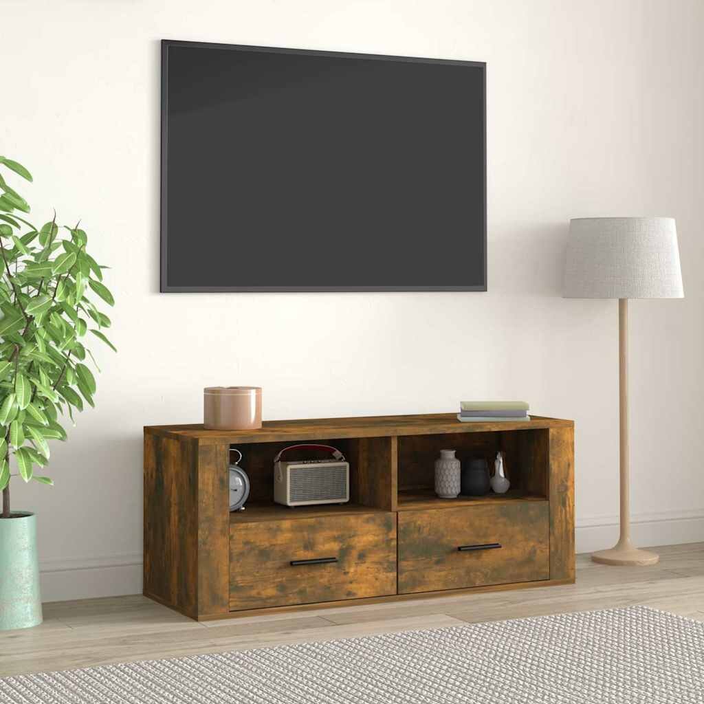 vidaXL ТB шкаф опушен дъб 100x35x40 см инженерно дърво