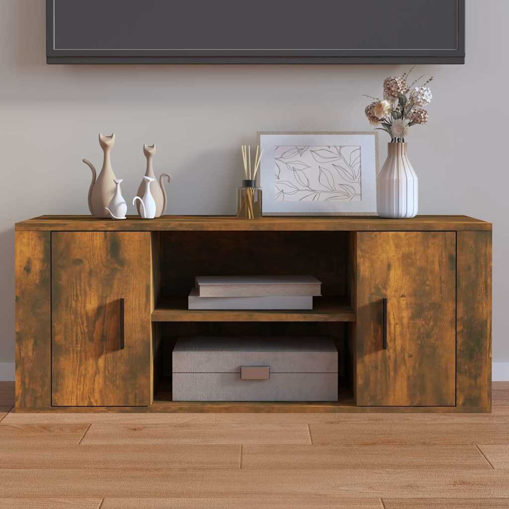 vidaXL ТB шкаф опушен дъб 100x35x40 см инженерно дърво