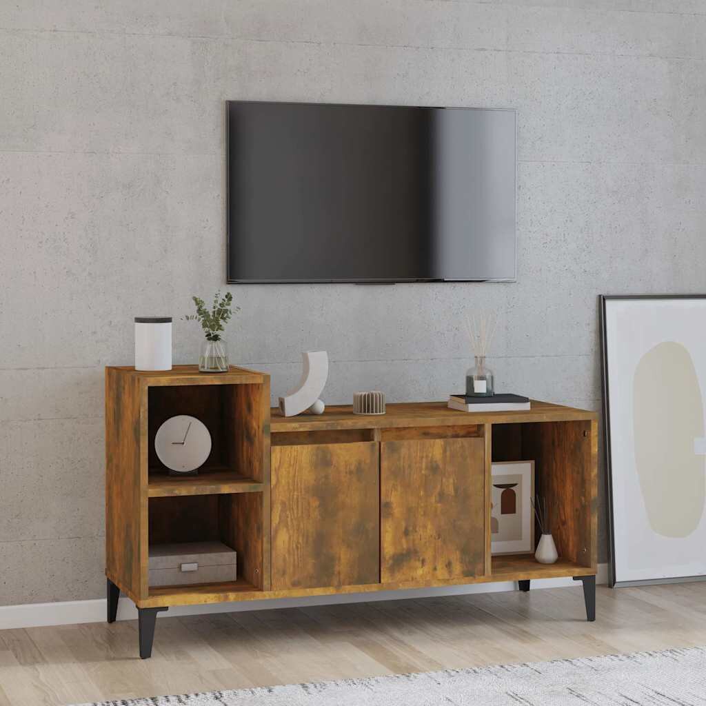 vidaXL ТB шкаф опушен дъб 100x35x55 см инженерно дърво