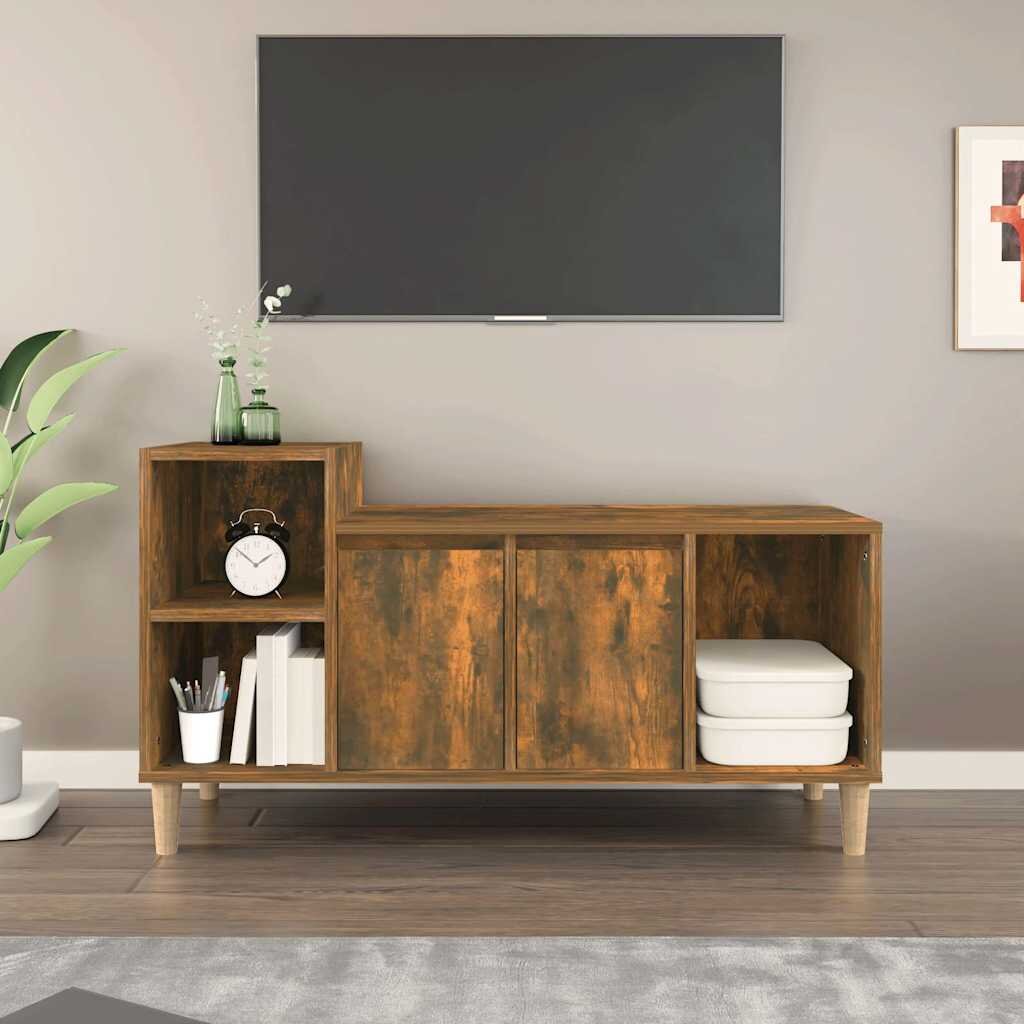 vidaXL ТB шкаф опушен дъб 100x35x55 см инженерно дърво