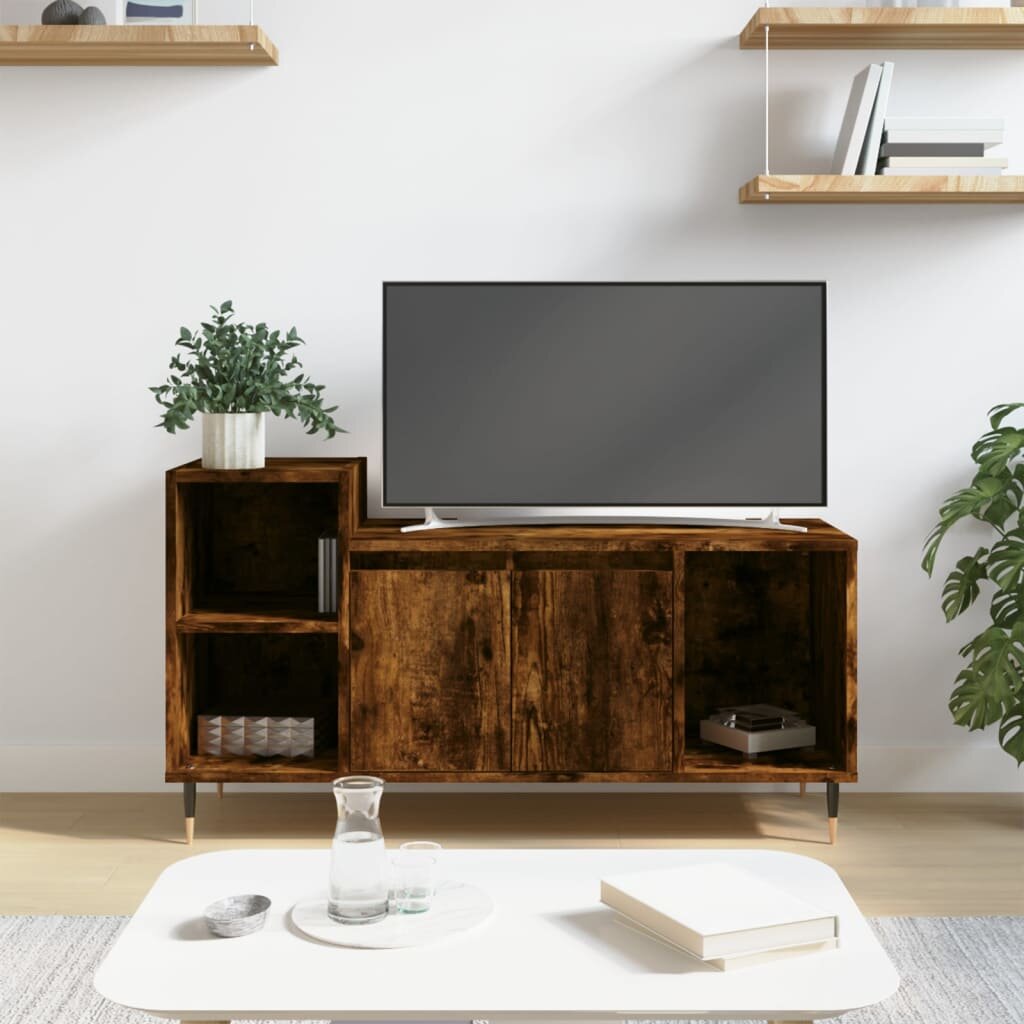 vidaXL ТB шкаф опушен дъб 100x35x55 см инженерно дърво