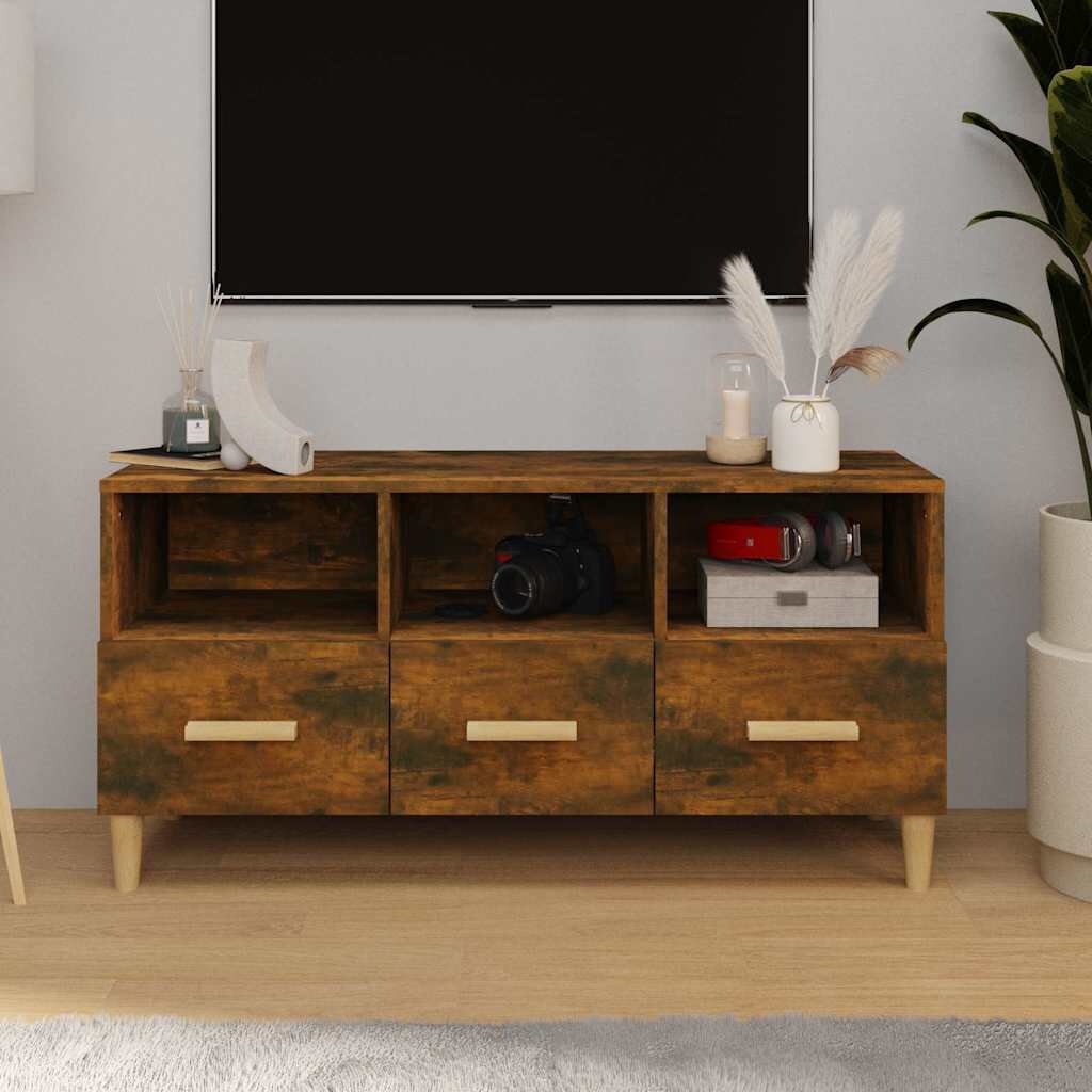 vidaXL ТB шкаф опушен дъб 102x36x50 см инженерно дърво