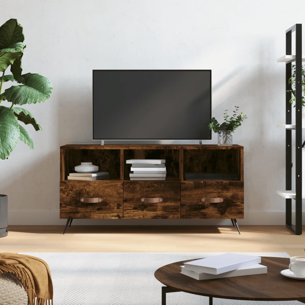 vidaXL ТB шкаф опушен дъб 102x36x50 см инженерно дърво