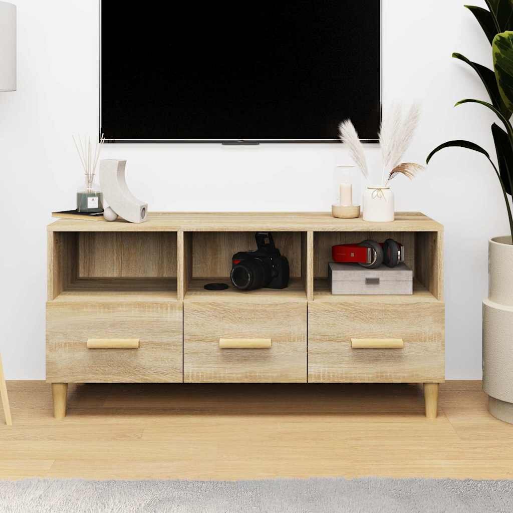 vidaXL ТB шкаф опушен дъб 102x36x50 см инженерно дърво