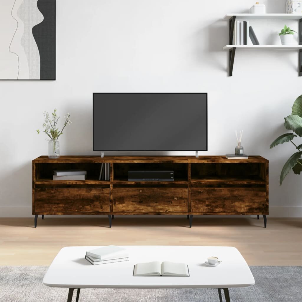 vidaXL ТB шкаф опушен дъб 150x30x445 см инженерно дърво