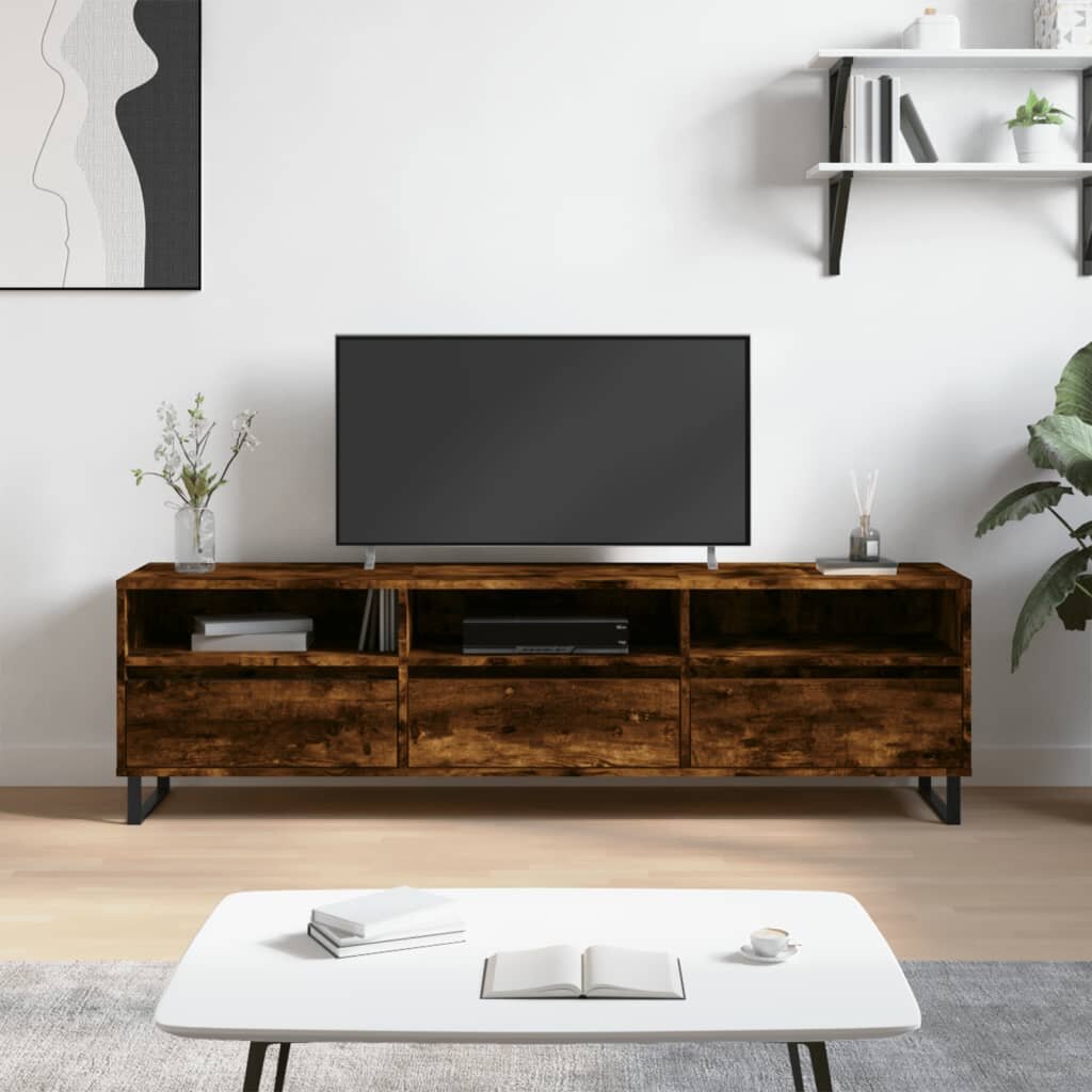 vidaXL ТB шкаф опушен дъб 150x30x445 см инженерно дърво