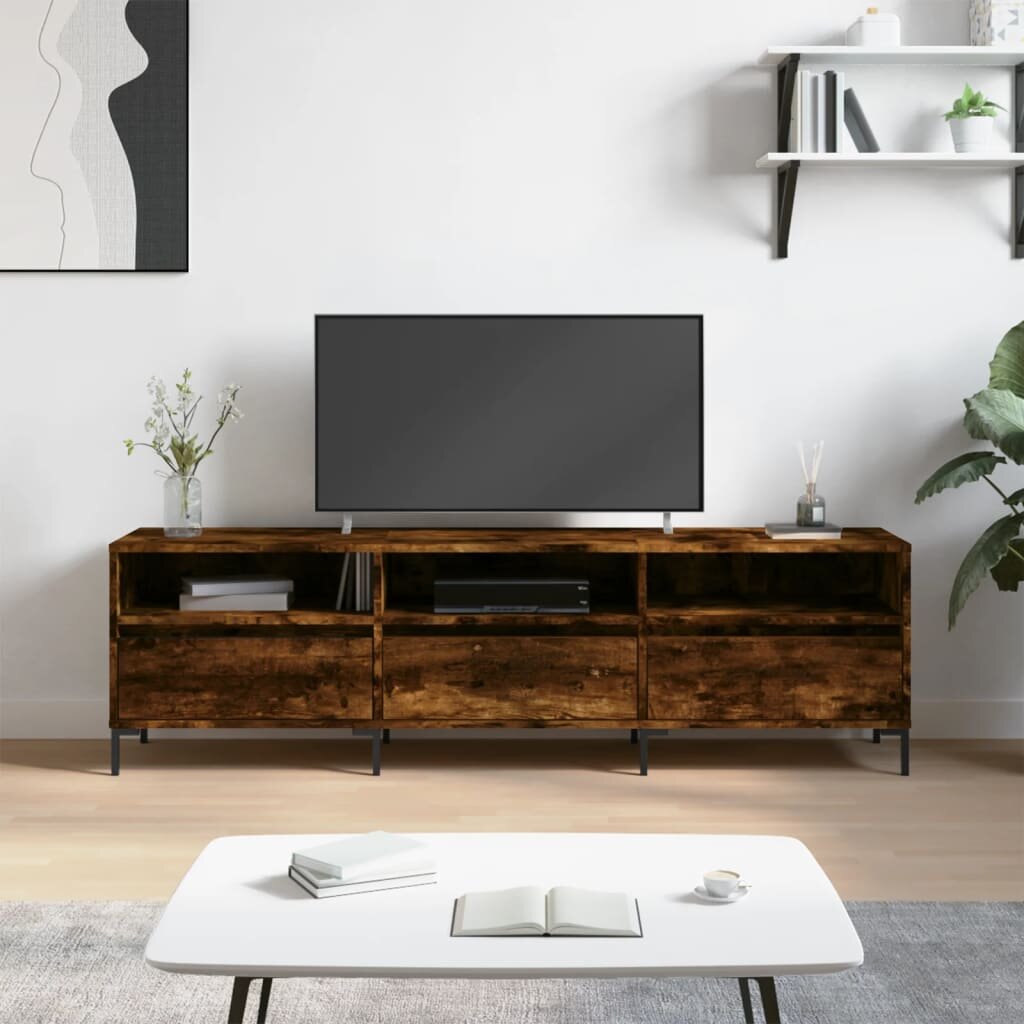 vidaXL ТB шкаф опушен дъб 150x30x445 см инженерно дърво