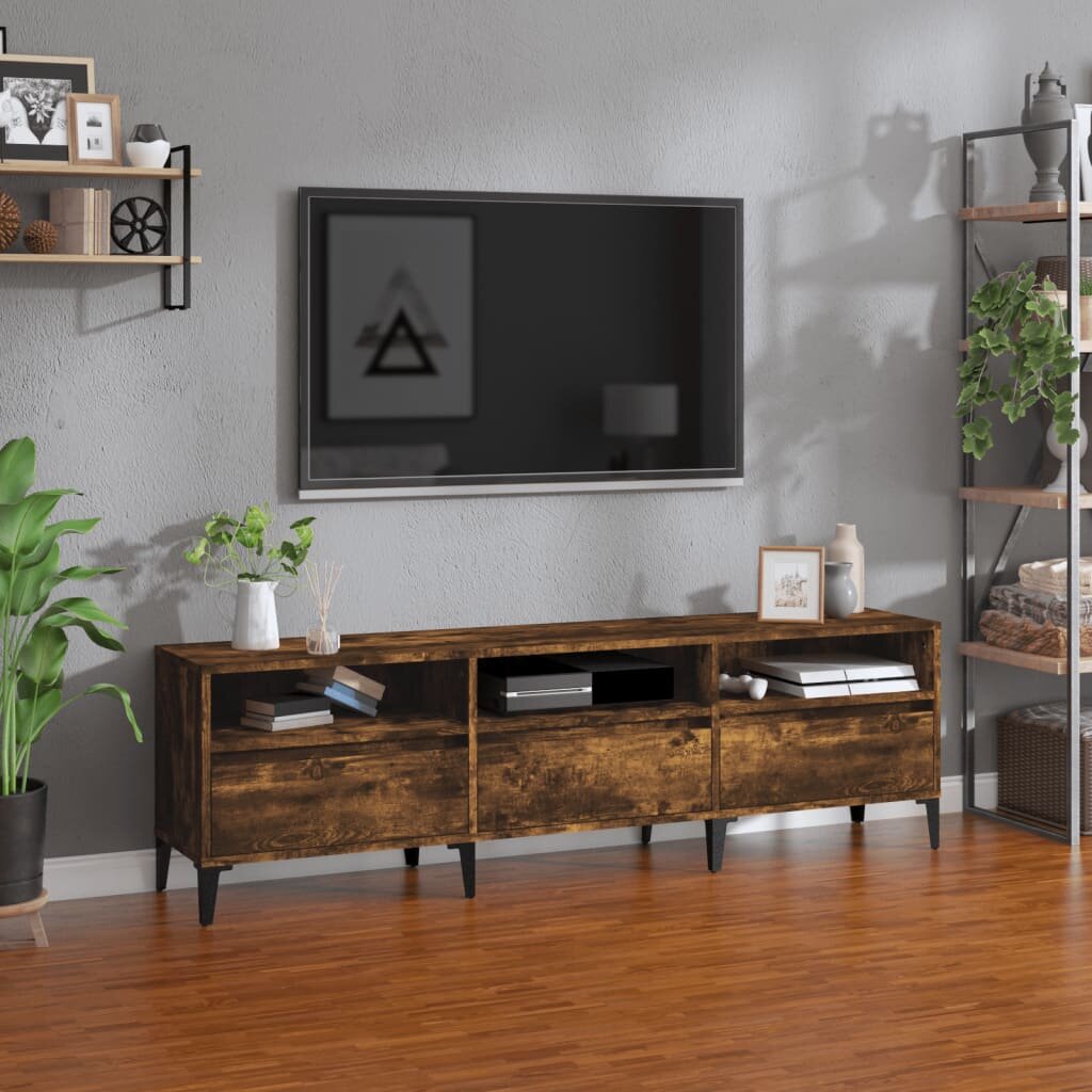 vidaXL ТB шкаф опушен дъб 150x30x445 см инженерно дърво
