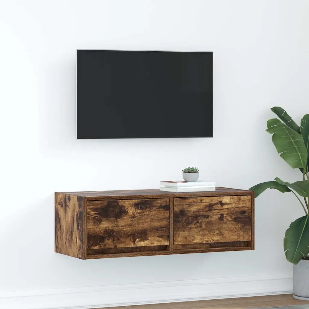 vidaXL ТB шкаф опушен дъб 80x31x255 см инженерно дърво