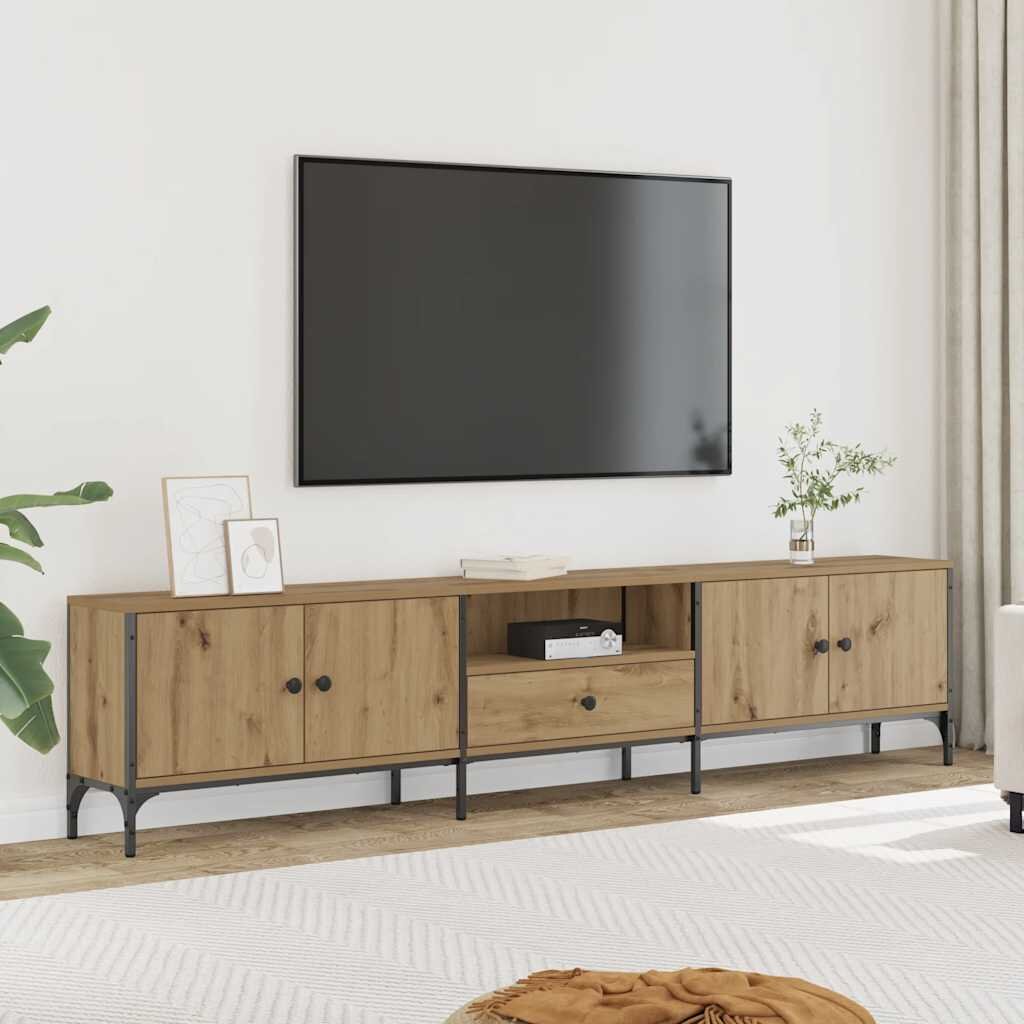 vidaXL ТB шкаф с чекмедже дъб артизан 200x25x44 см инженерно дърво