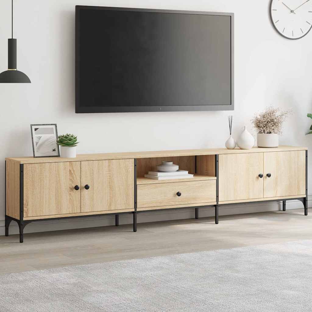 vidaXL ТB шкаф с чекмедже дъб сонома 200x25x44 см инженерно дърво