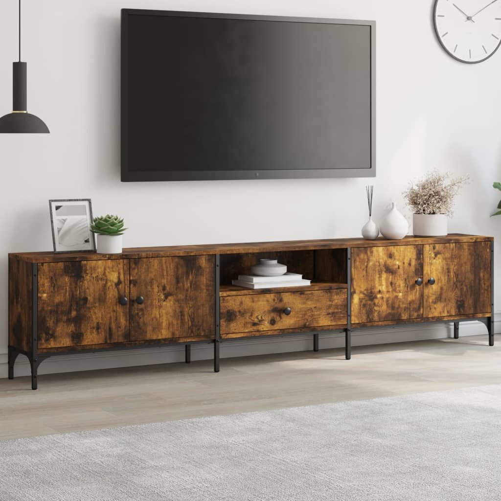 vidaXL ТB шкаф с чекмедже опушен дъб 200x25x44 см инженерно дърво