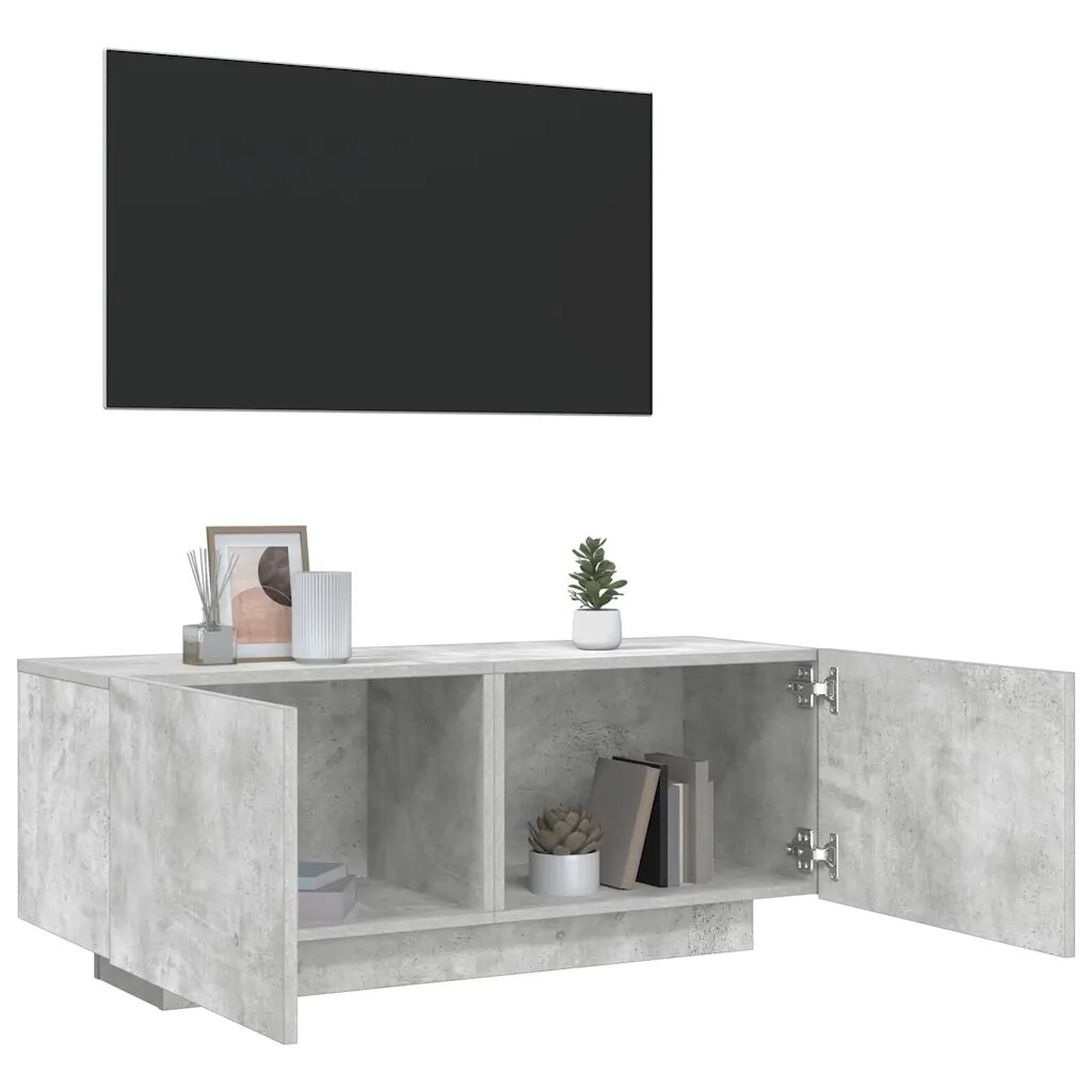 vidaXL ТB шкаф сив 100x35x40 см инженерно дърво