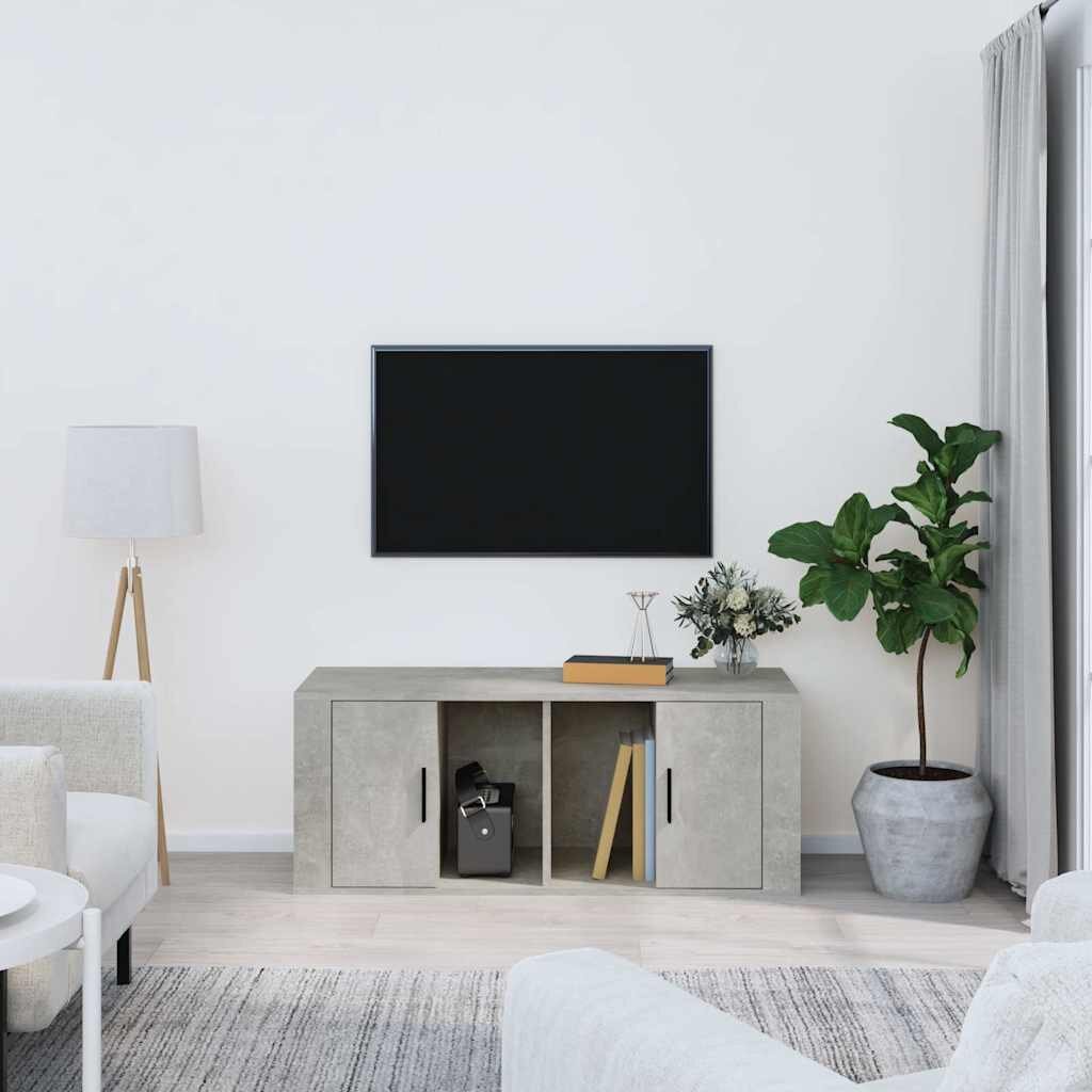 vidaXL ТB шкаф сив 100x35x40 см инженерно дърво