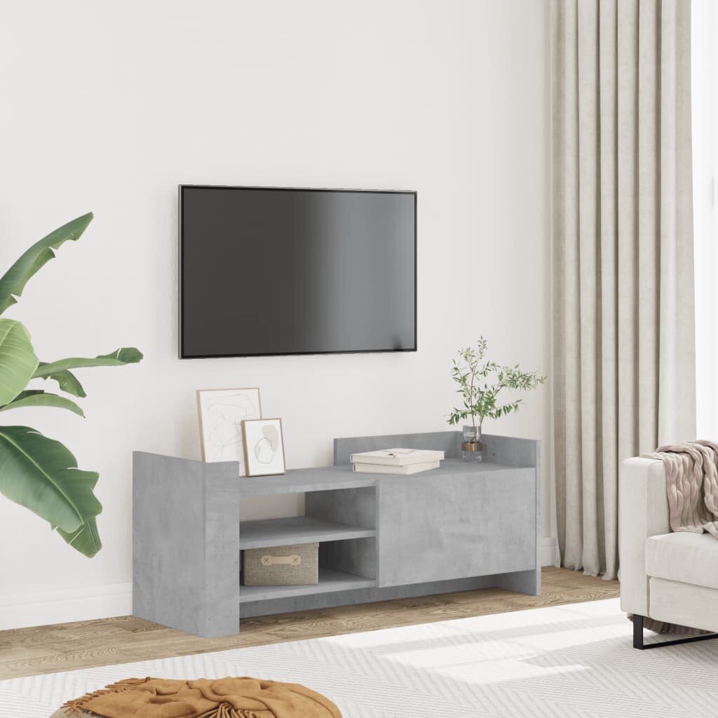vidaXL ТB шкаф сив 100x35x40 см инженерно дърво
