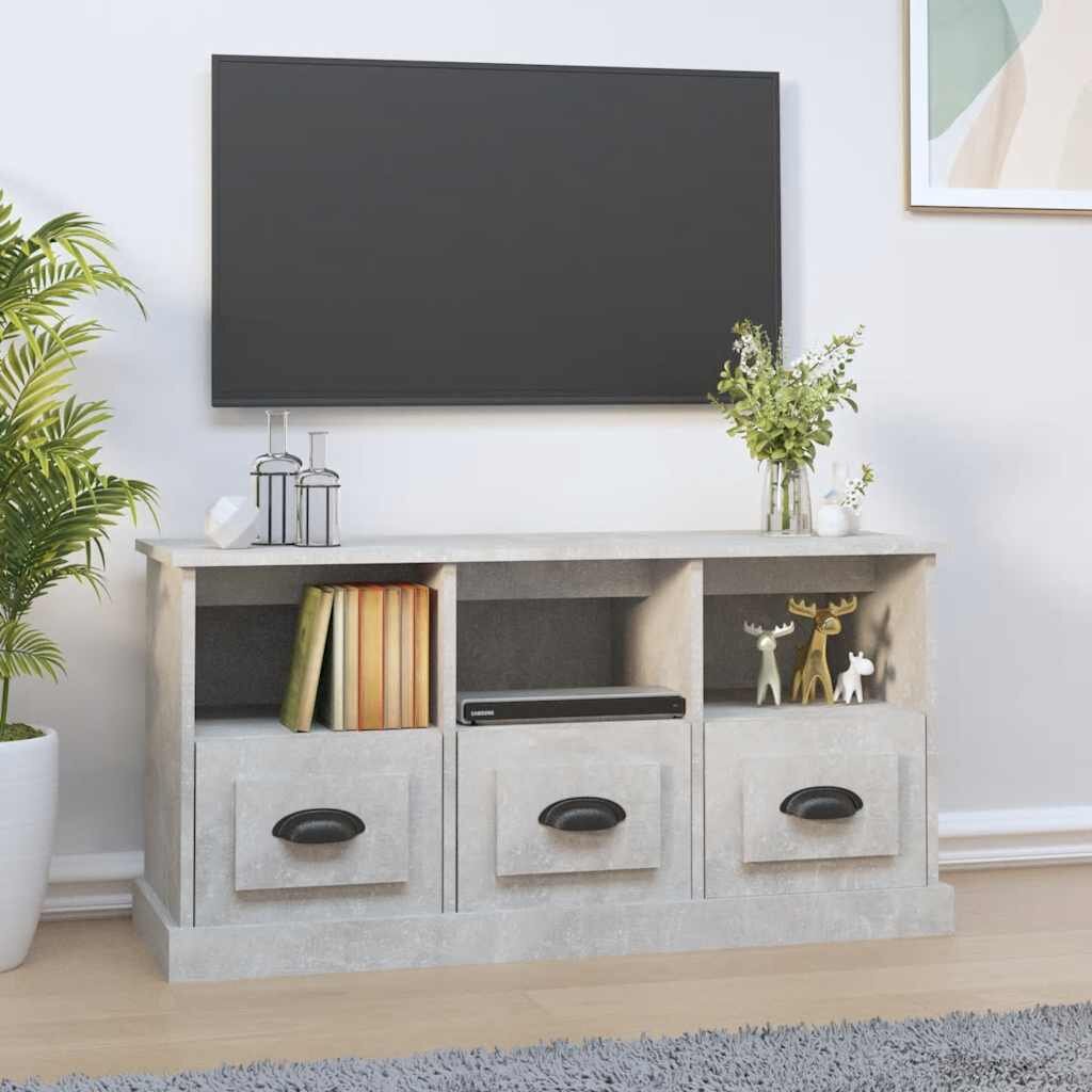 vidaXL ТB шкаф сив 100x35x50 см инженерно дърво