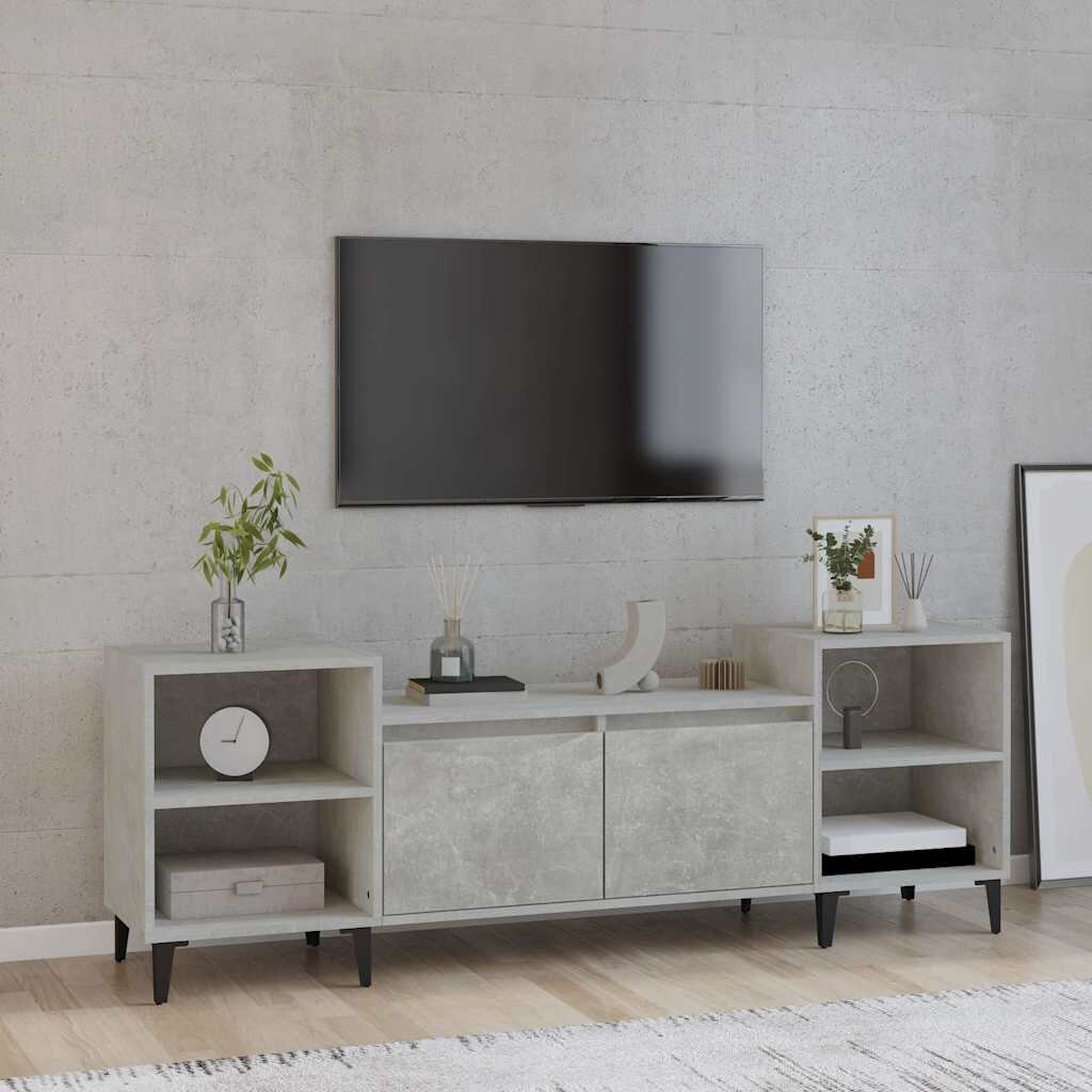vidaXL ТB шкаф сив 160x35x55 см инженерно дърво