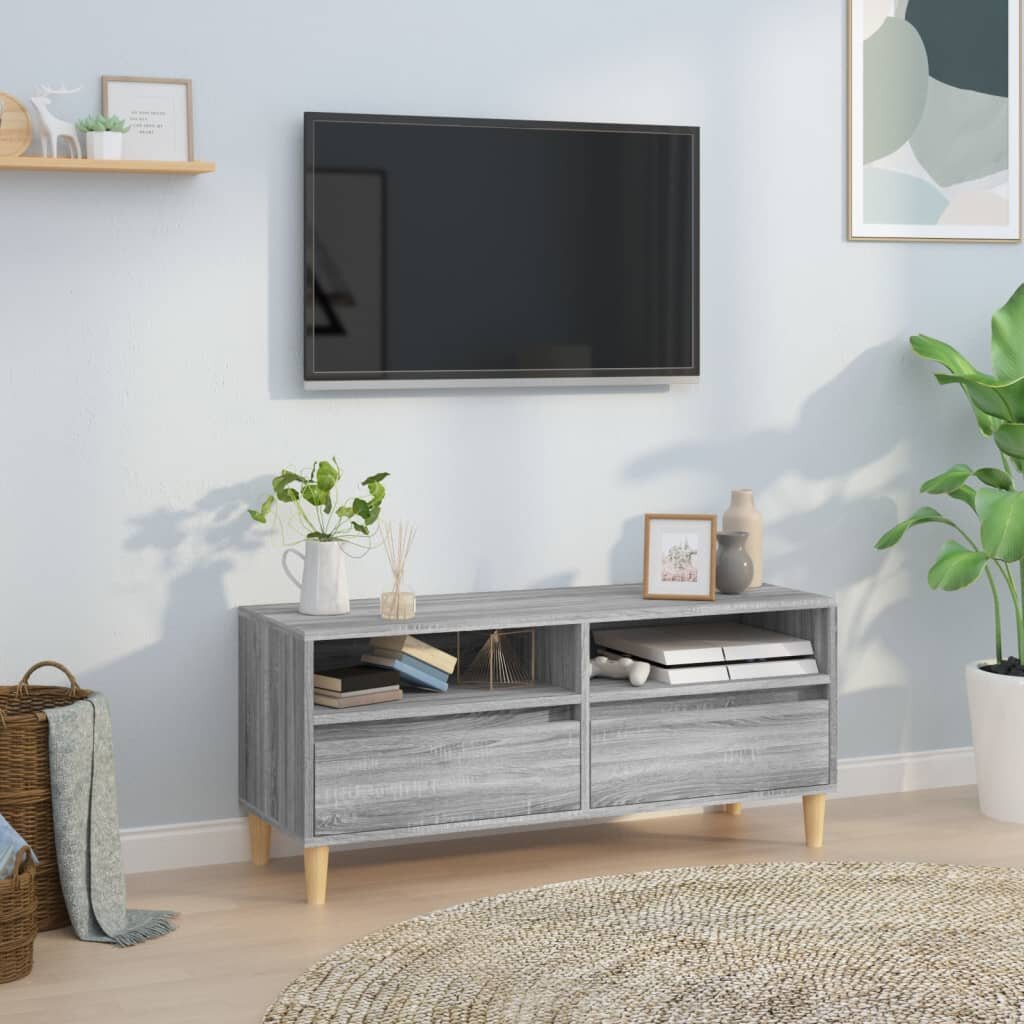 vidaXL ТB шкаф сив сонома 100x345x445 см инженерно дърво