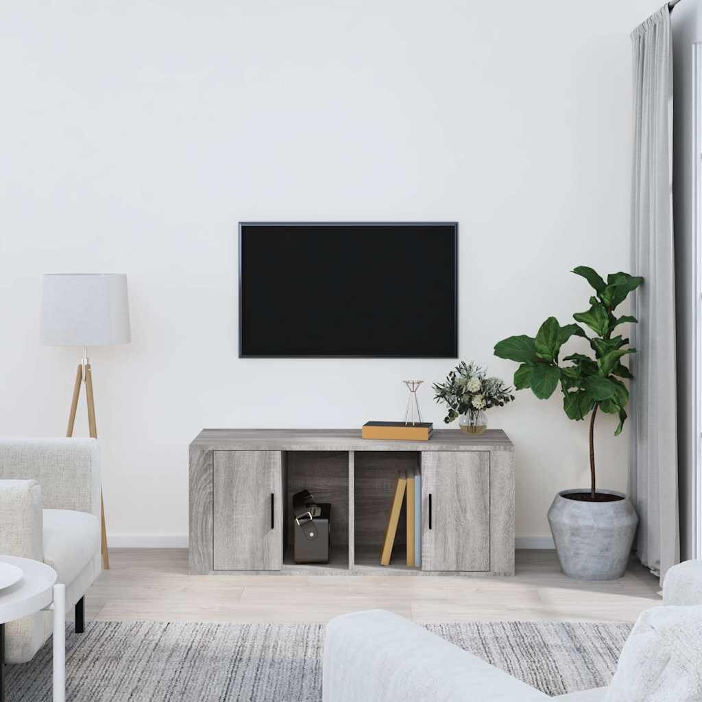 vidaXL ТB шкаф сив сонома 100x35x40 см инженерно дърво