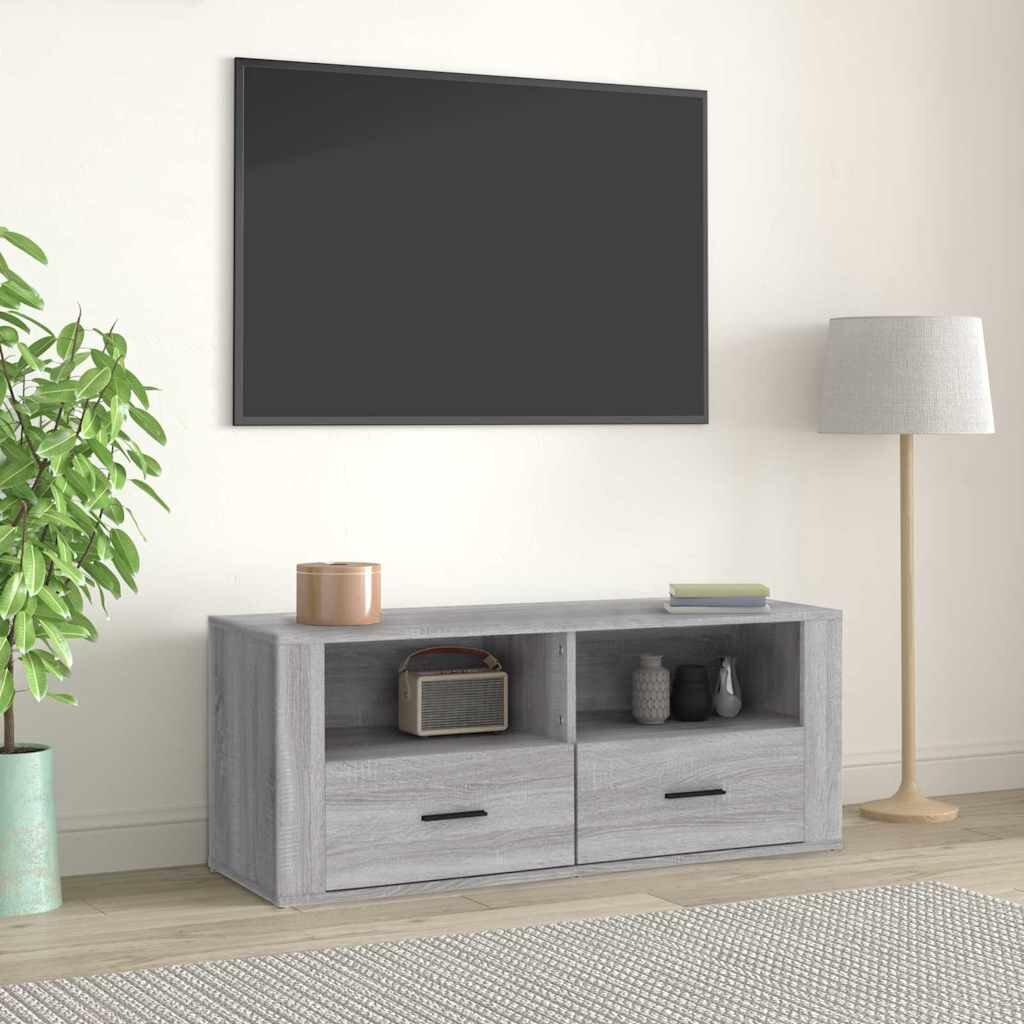 vidaXL ТB шкаф сив сонома 100x35x40 см инженерно дърво