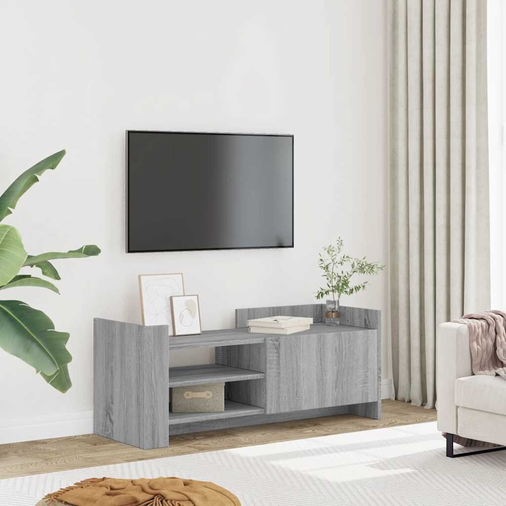 vidaXL ТB шкаф сив сонома 100x35x40 см инженерно дърво