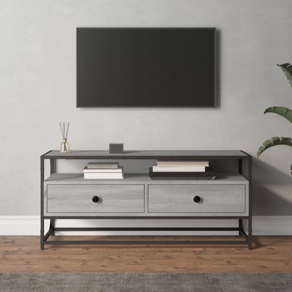 vidaXL ТB шкаф сив сонома 100x35x45 см инженерно дърво