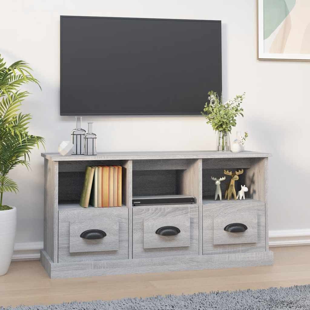 vidaXL ТB шкаф сив сонома 100x35x50 см инженерно дърво