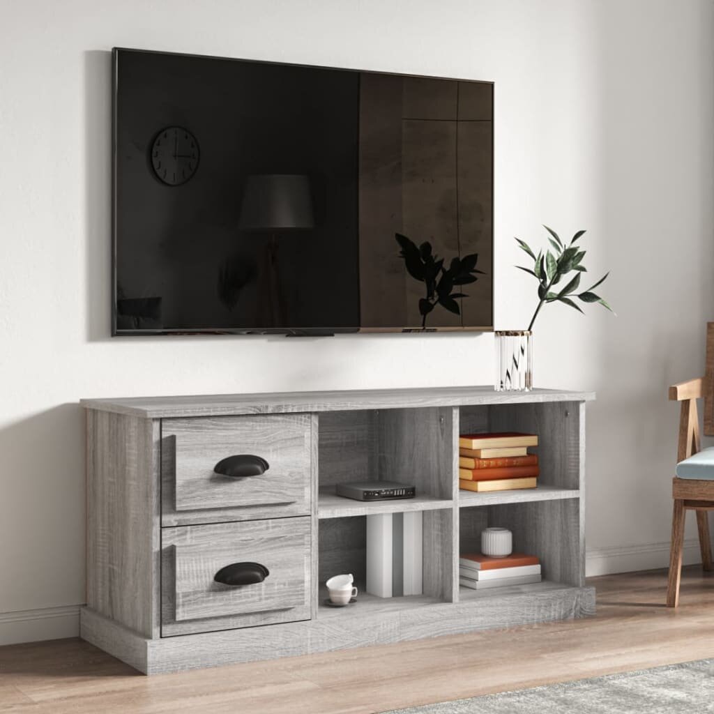vidaXL ТB шкаф сив сонома 102x355x475 см инженерно дърво