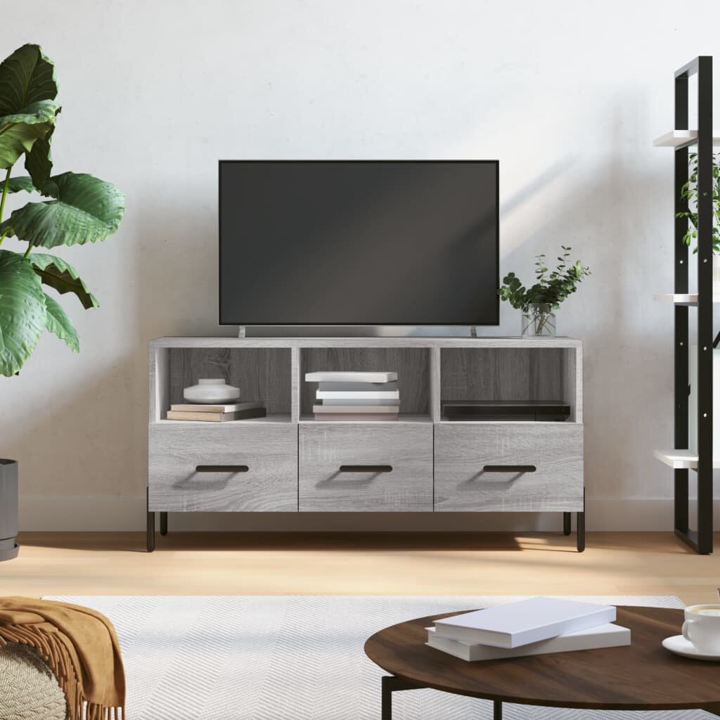 vidaXL ТB шкаф сив сонома 102x36x50 см инженерно дърво