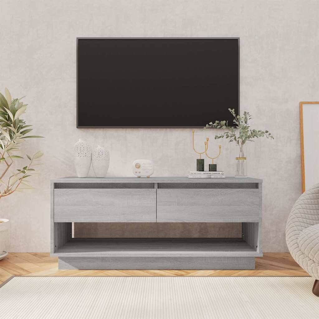vidaXL ТB шкаф сив сонома 102x41x44 см инженерно дърво
