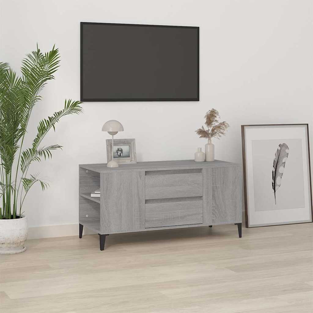 vidaXL ТB шкаф сив сонома 102x445x50 см инженерно дърво