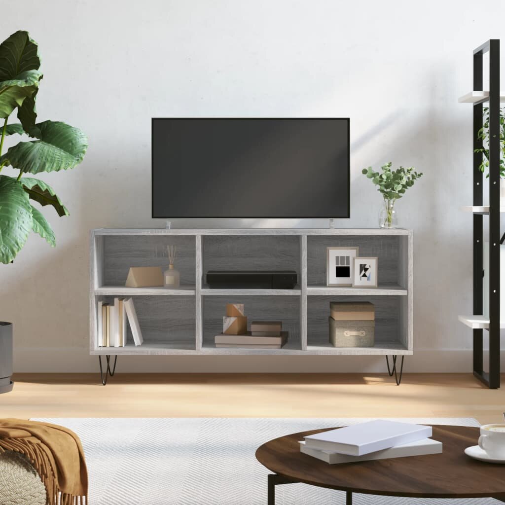 vidaXL ТB шкаф сив сонома 1035x30x50 см инженерно дърво