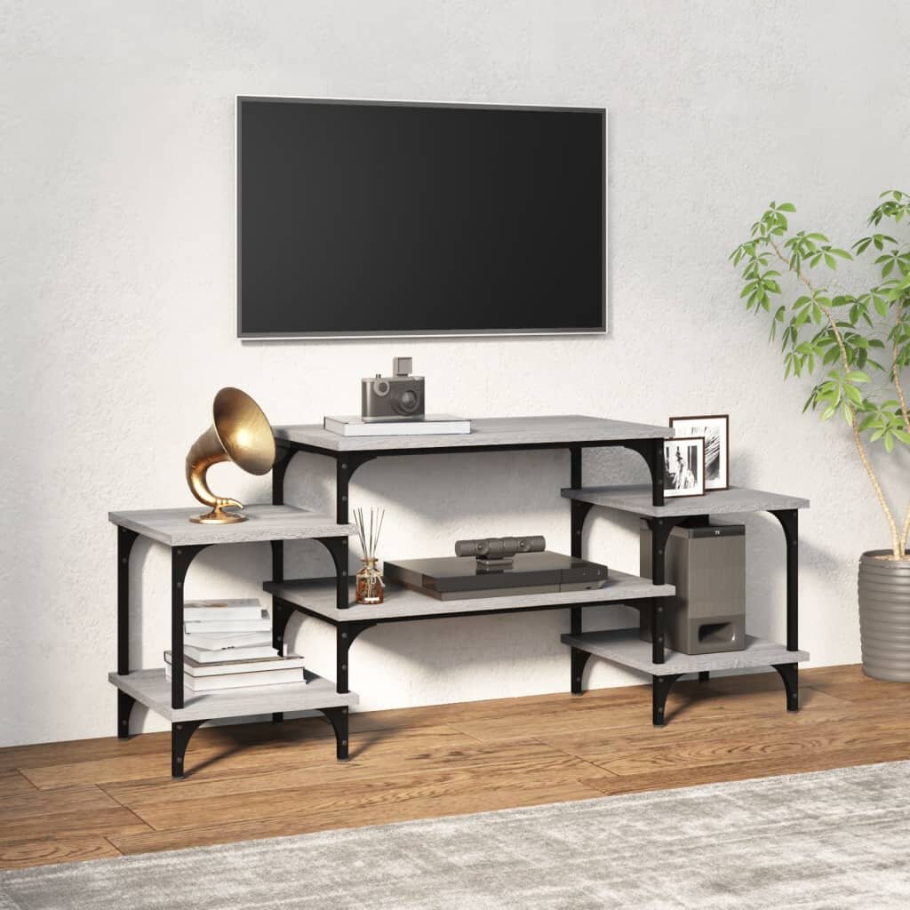 vidaXL ТB шкаф сив сонома 117x35x52 см инженерно дърво