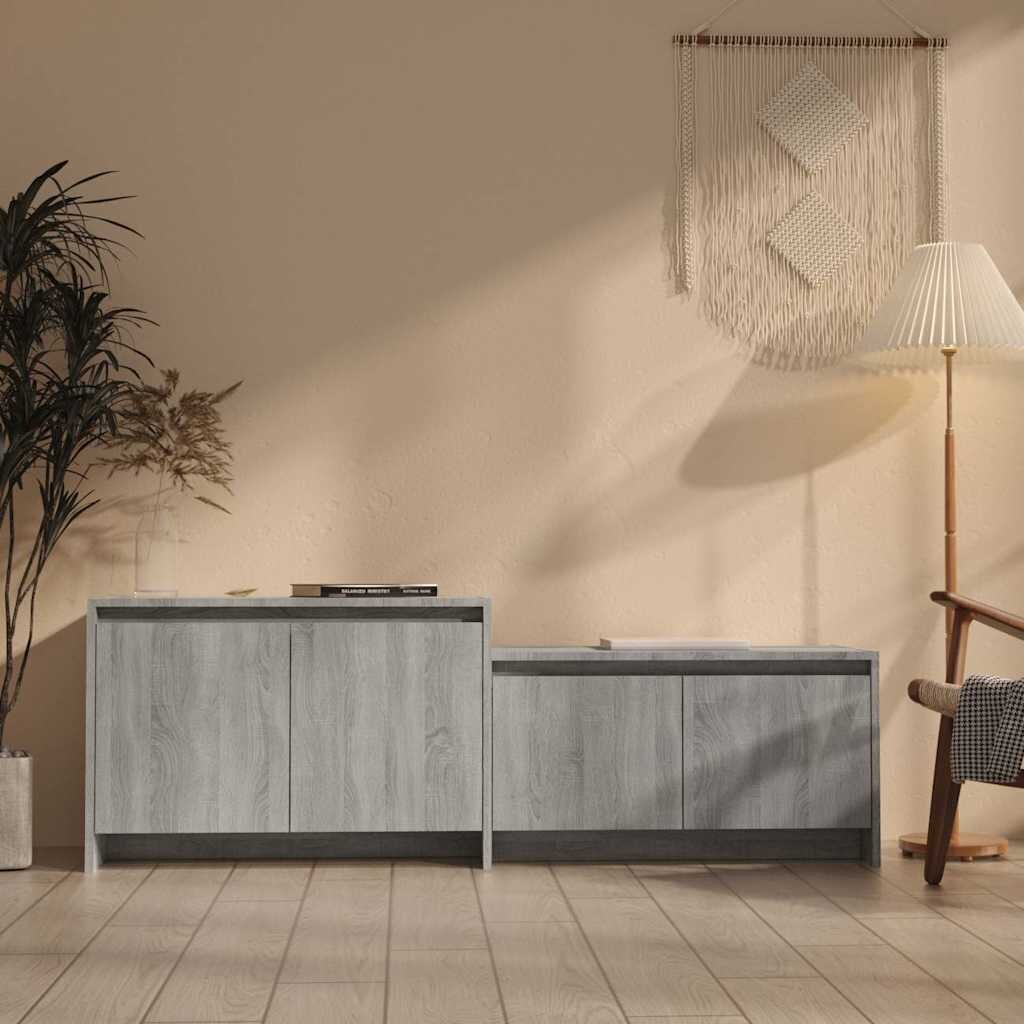 vidaXL ТB шкаф сив сонома 1465x35x50 см инженерно дърво