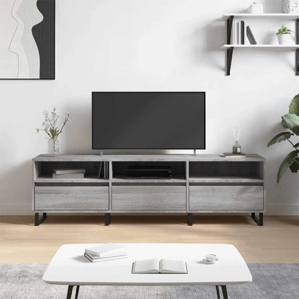 vidaXL ТB шкаф сив сонома 150x30x445 см инженерно дърво