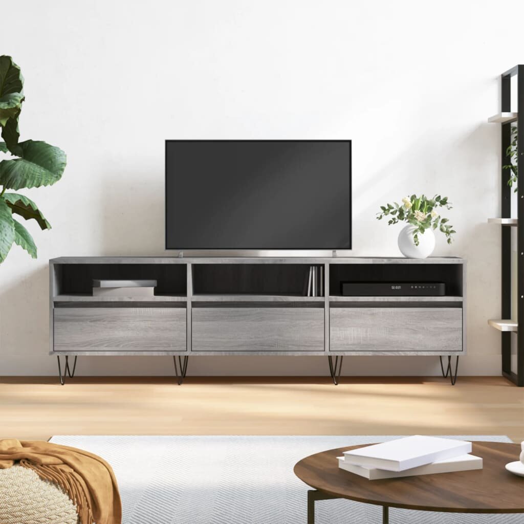 vidaXL ТB шкаф сив сонома 150x30x445 см инженерно дърво