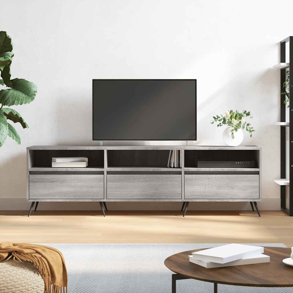 vidaXL ТB шкаф сив сонома 150x30x445 см инженерно дърво