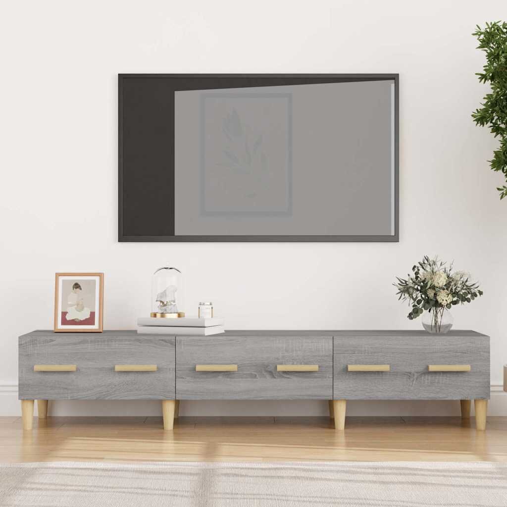 vidaXL ТB шкаф сив сонома 150x345x30 см инженерно дърво