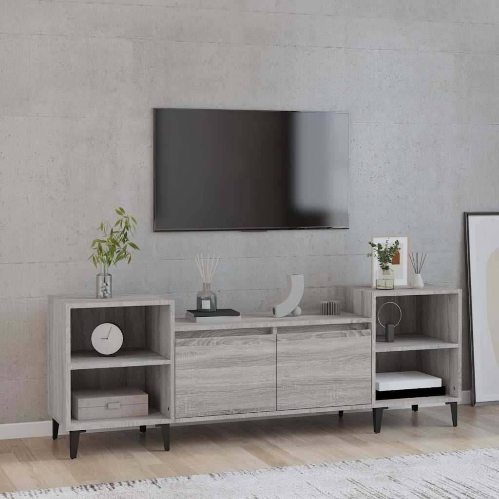 vidaXL ТB шкаф сив сонома 160x35x55 см инженерно дърво