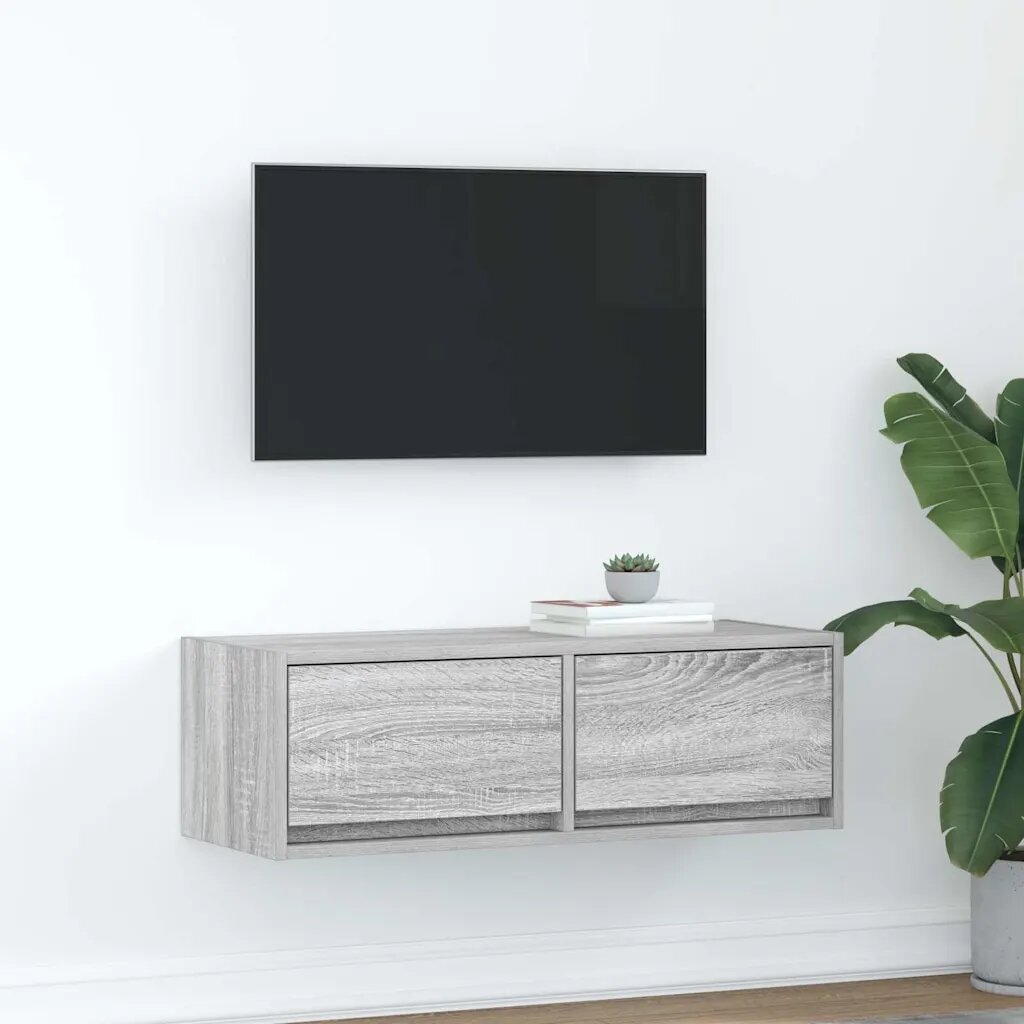 vidaXL ТB шкаф сив сонома 80x31x255 см инженерно дърво