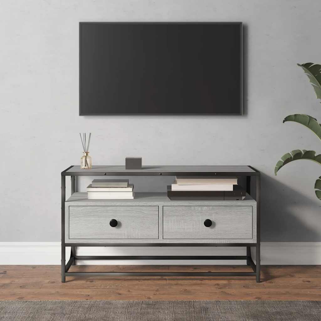 vidaXL ТB шкаф сив сонома 80x35x45 см инженерно дърво
