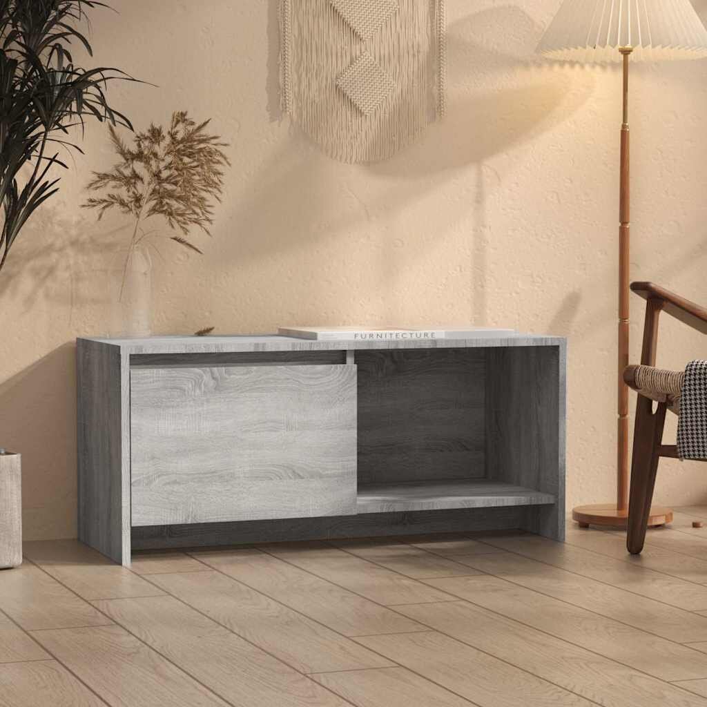 vidaXL ТB шкаф сив сонома 90x35x40 см инженерно дърво