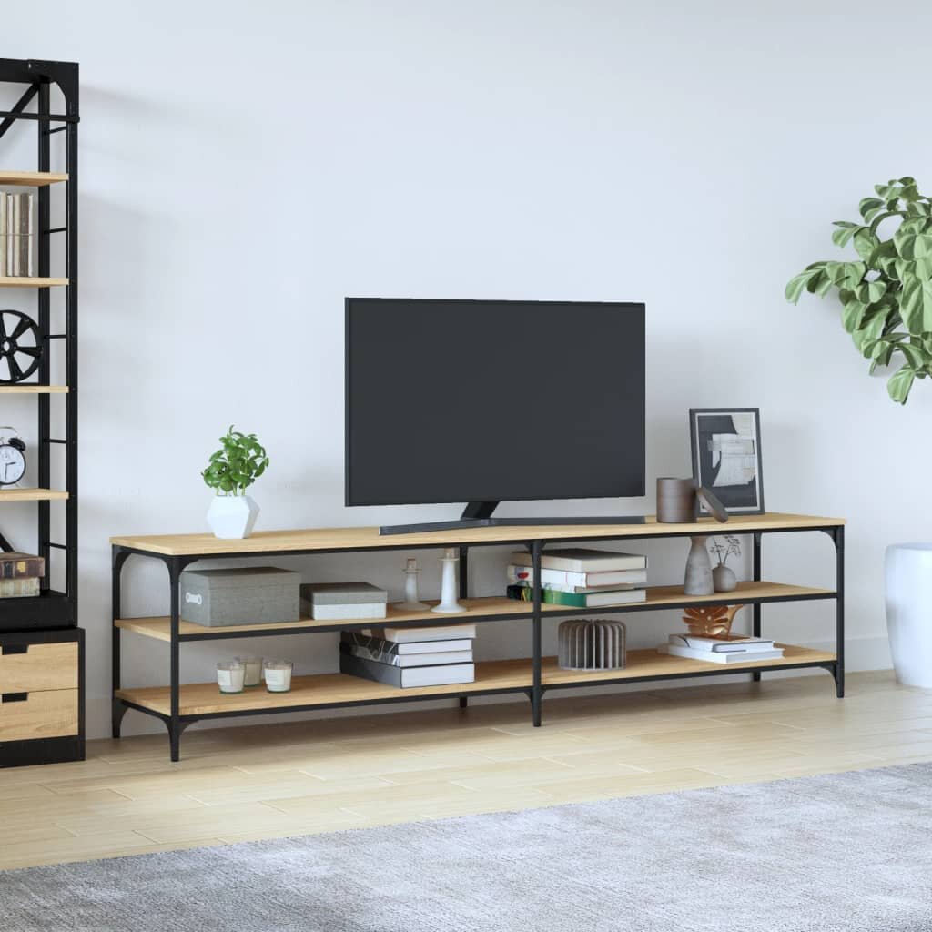 vidaXL ТB шкаф сонома дъб 200x30x50 см инженерно дърво и метал