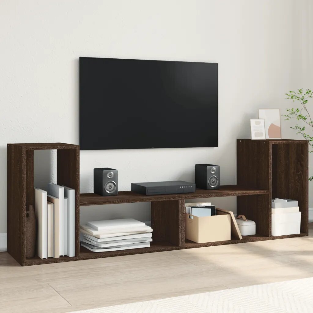 vidaXL ТB шкафове 2 бр кафяв дъб 75x30x50 см инженерно дърво