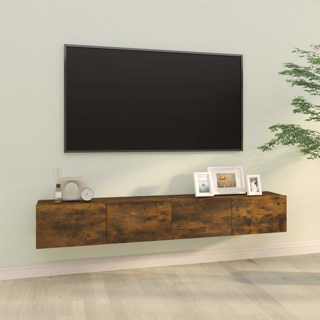vidaXL ТB шкафове 2 бр опушен дъб 100x30x30 см инженерно дърво