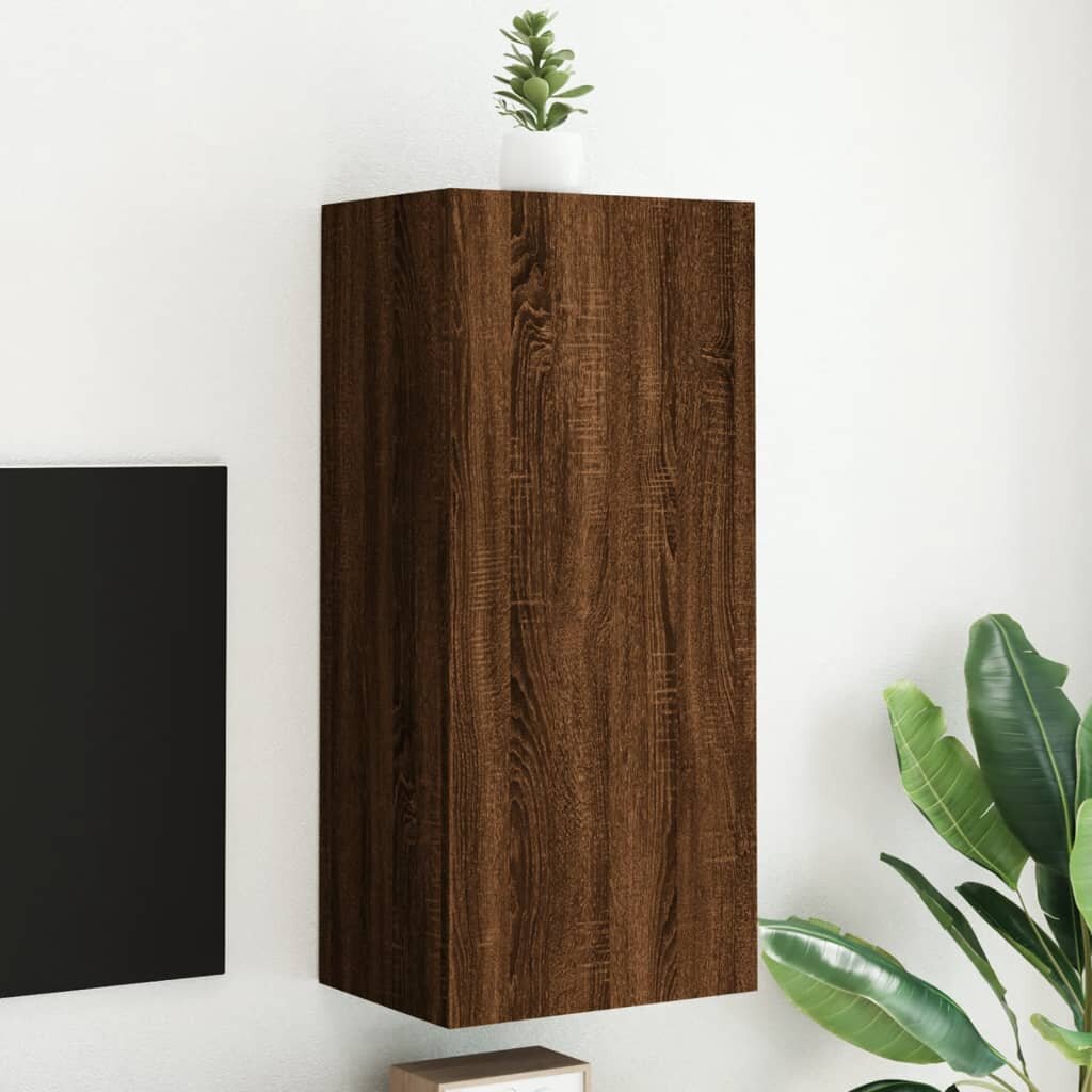 vidaXL ТB стенен шкаф кафяв дъб 405x30x90 см инженерно дърво