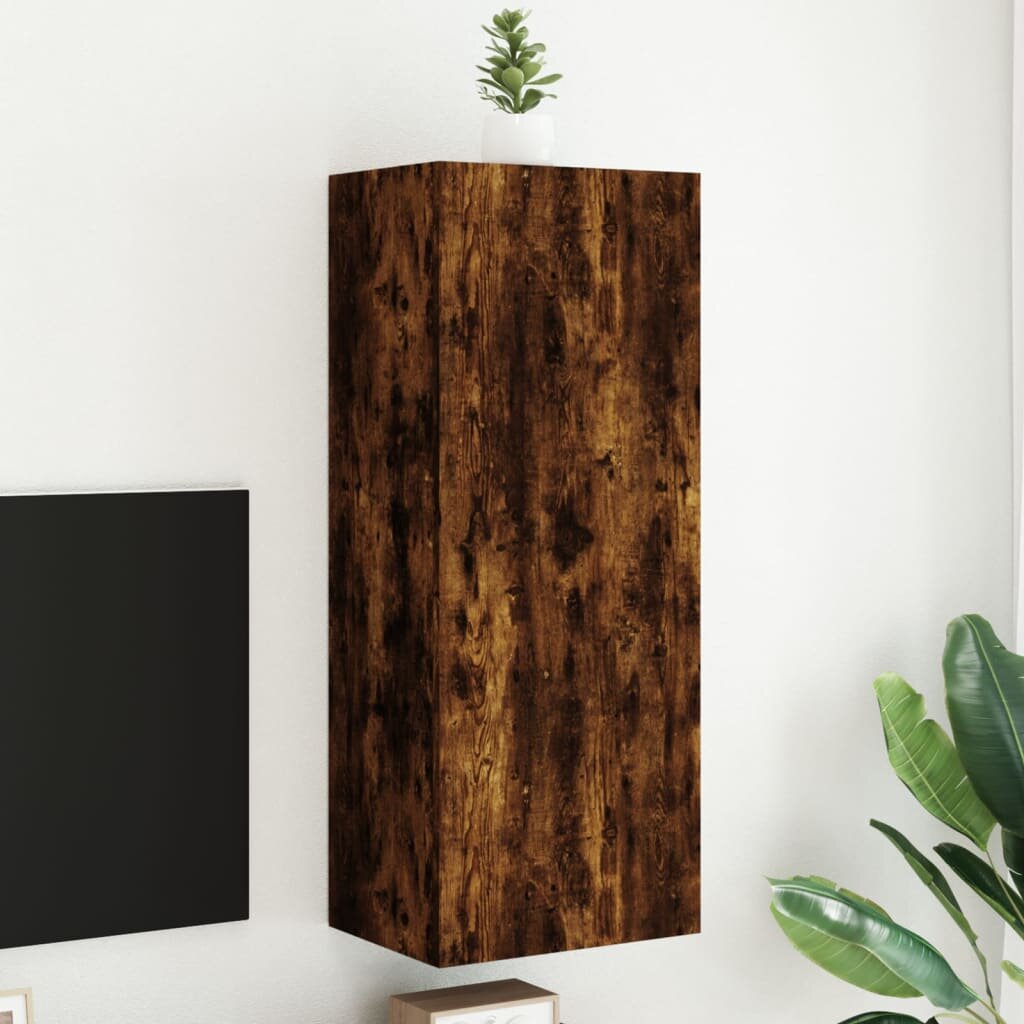 vidaXL ТB стенен шкаф опушен дъб 405x30x102 см инженерно дърво